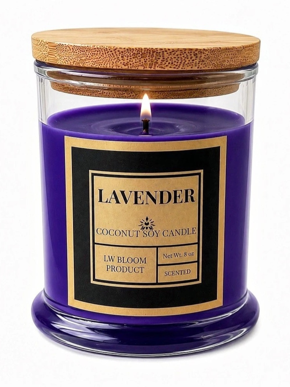 LW Bloom Product Lavender Coconut Soy Candle Purple Soy Candle NWT